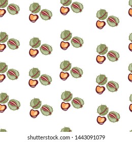 seamless pattern of  coloured nuts on the white background