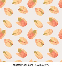 Seamless pattern of coloured pistachois , for wrapping paper, wallpaper, fabric pattern, backdrop, print, gift wrap, cover of notebook, envelope