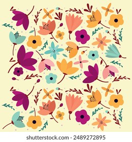 Seamless pattern for colourful flowers shape foil design for foil design