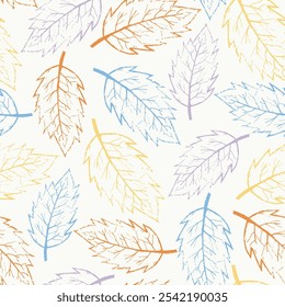 Seamless pattern of colourful leaf. summer theme pattern design for background, texture background, textiles..,