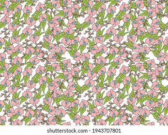 seamless pattern colourful orchid floral design, vector illustration