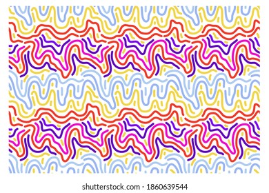 Seamless pattern of colourful scrawl.