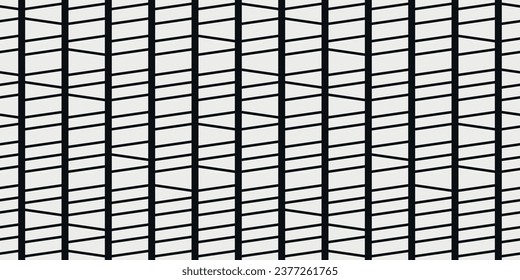 Seamless pattern of columns divided diagonally along their entire length. Abstract monochrome and stylish pattern.