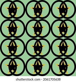 Seamless Pattern - A combination of two circles and a star in the middle