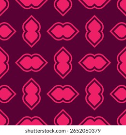Seamless pattern with combined heart shapes. Pink color shapes ornament. Decorative elements. Color vector background. For clothes, decorative paper, wrapping, textile, embroidery, illustration.
