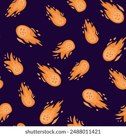 Seamless pattern with comet. Design for fabric, textile, wallpaper, packaging.
