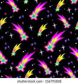 Seamless pattern with comets