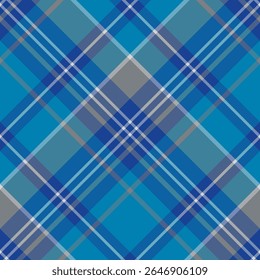 Seamless pattern in comfortable blue and gray for plaid, fabric, textile, clothes, tablecloth and other things. Vector image. 2