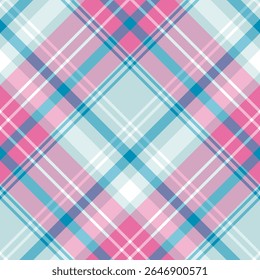 Padrão sem emenda nas cores confortáveis rosa e azul da manhã para xadrez, tecido, têxtil, roupas, toalha de mesa e outras coisas. Imagem vetorial. 2