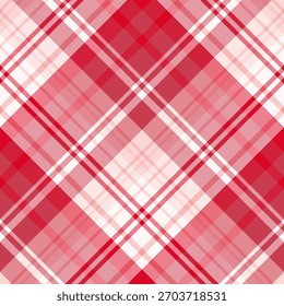 Padrão sem costura em rosa confortável e vermelho para xadrez, tecido, têxtil, roupas, toalha de mesa e outras coisas. Imagem vetorial. 2