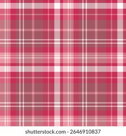 Seamless pattern in comfortable pink and scarlet for plaid, fabric, textile, clothes, tablecloth and other things. Vector image.