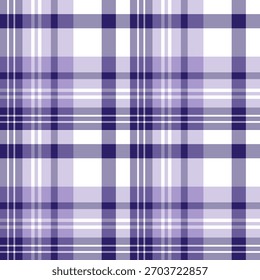 Seamless pattern in comfortable violet and white for plaid, fabric, textile, clothes, tablecloth and other things. Vector image.