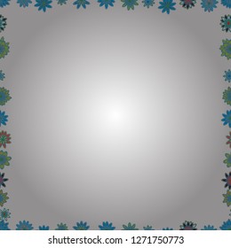 Seamless pattern. Comic style doodle frame consists of white, blue and green border. Vector.