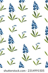 seamless pattern with common Bluebell background.Eps 10 vector.
