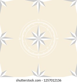 Seamless pattern with compas and roses of winds for your design