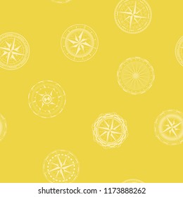 Seamless pattern with compass rose  for your design