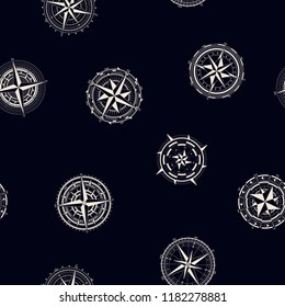 Seamless pattern with compass rose  for your design