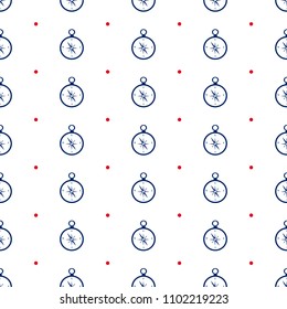 Seamless pattern with compasses on the white background. Vector illustration