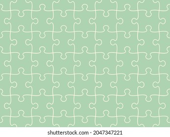 Seamless pattern of completed puzzle pieces grid. Vector illustration