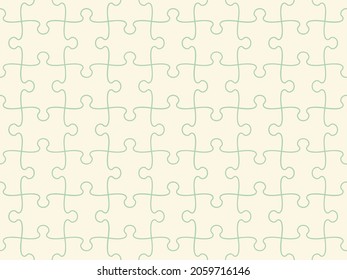 Seamless pattern of completed puzzle pieces grid