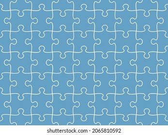 Seamless pattern of completed puzzle pieces grid. Vector illustration