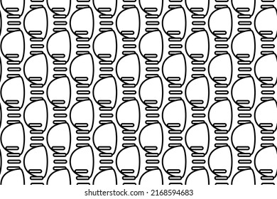 Seamless pattern completely filled with outlines of headlight symbols. Elements are evenly spaced. Vector illustration on white background