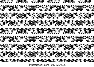 Seamless pattern completely filled with outlines of 360 degree symbols. Elements are evenly spaced. Vector illustration on white background