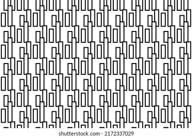Seamless pattern completely filled with outlines of chart line symbols. Elements are evenly spaced. Vector illustration on white background