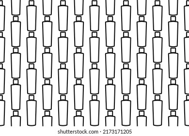Seamless pattern completely filled with outlines of shampoo symbols. Elements are evenly spaced. Vector illustration on white background