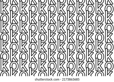 Seamless pattern completely filled with outlines of ok symbols. Elements are evenly spaced. Vector illustration on white background