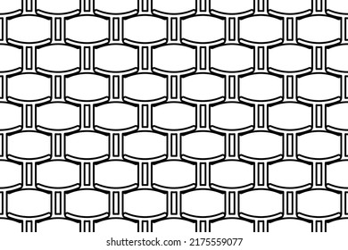 Seamless pattern completely filled with outlines of zodiac gemini symbols. Elements are evenly spaced. Vector illustration on white background