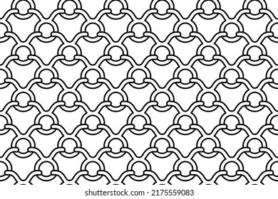 Seamless pattern completely filled with outlines of zodiac taurus symbols. Elements are evenly spaced. Vector illustration on white background
