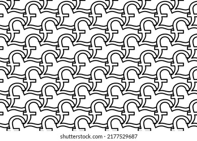 Seamless pattern completely filled with outlines of pound symbols. Elements are evenly spaced. Vector illustration on white background