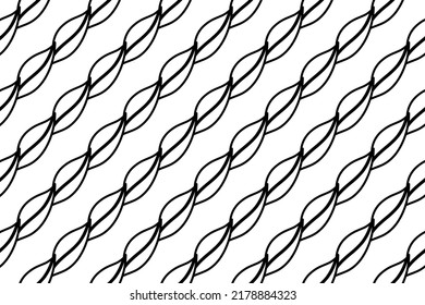 Seamless pattern completely filled with outlines of leaflet symbols. Elements are evenly spaced. Vector illustration on white background