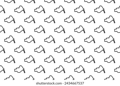 Seamless pattern completely filled with outlines of vise symbols. Elements are evenly spaced. Vector illustration on white background