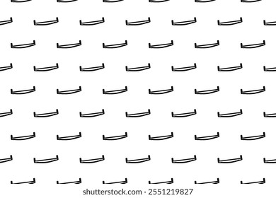 Seamless pattern completely filled with outlines of two-handed saws. Elements are evenly spaced. Vector illustration on white background