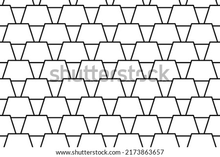 Seamless pattern completely filled with outlines of trapezoid symbols. Elements are evenly spaced. Vector illustration on white background Foto stock © 