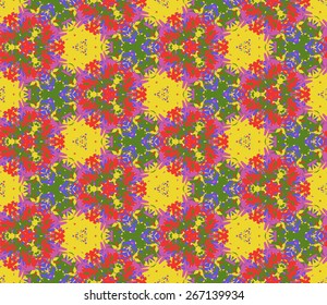 Seamless pattern composed of abstract elements located on white background. Useful as design element for texture, pattern and artistic compositions. Vector illustration.