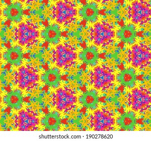 Seamless pattern composed of bright color abstract elements
