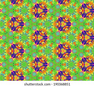 Seamless pattern composed of bright color abstract elements