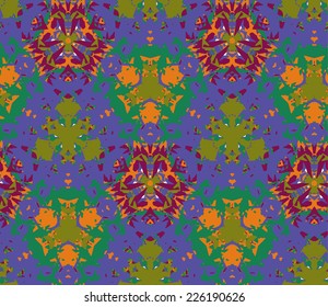 Seamless pattern composed of bright color abstract elements. Useful as design element for texture, pattern and artistic compositions. Vector illustration.