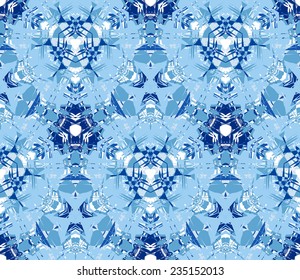 Seamless pattern composed of bright color abstract elements located on a white background. Useful as design element for texture, pattern and artistic compositions. Vector illustration.