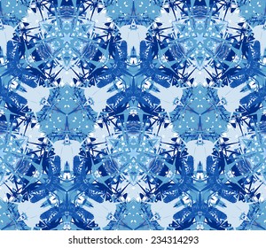 Seamless pattern composed of color abstract elements located on a white background. Useful as design element for texture, pattern and artistic compositions. Vector illustration.