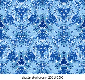 Seamless pattern composed of color abstract elements located on a white background. Useful as design element for texture, pattern and artistic compositions. Vector illustration.