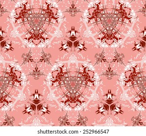 Seamless pattern composed of color abstract elements located on a white background. Useful as design element for texture, pattern and artistic compositions. Vector illustration.