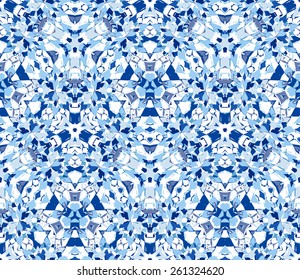 Seamless pattern composed of color abstract elements located on a white background. Useful as design element for texture, pattern and artistic compositions. Vector illustration.