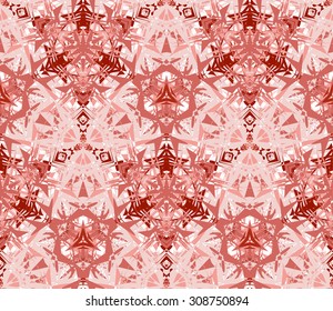 Seamless pattern composed of color abstract elements located on a white background. Useful as design element for texture, pattern and artistic compositions. Vector illustration.