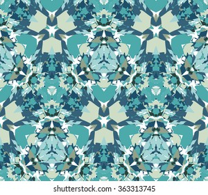 Seamless pattern composed of color abstract elements located on white background. Useful as design element for texture, pattern and artistic compositions. Vector illustration.