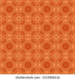 Seamless pattern composed of four-sided elements. Copper colors.