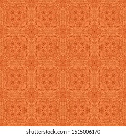 Seamless pattern composed of four-sided elements. Copper colors.